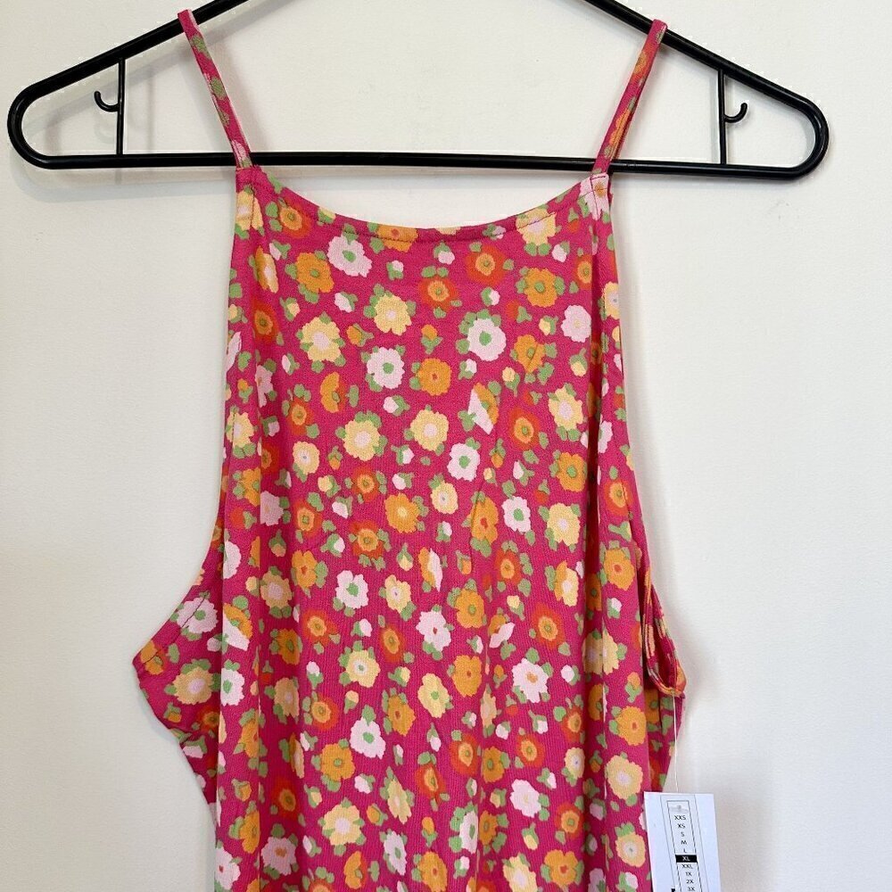NWT BP by Nordstrom Pink Sally Retro Floral Mini Dress - Size: XL - Picture 3 of 9